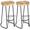 vidaXL Tabourets de bar lot de 2 bois de manguier massif