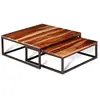 vidaXL Ensemble de table basse gigogne 2 pcs Bois massif de Sesham
