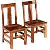 vidaXL Chaises à manger lot de 2 bois massif