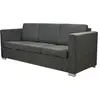vidaXL Canapé à 3 places Tissu Gris foncé