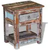 vidaXL Table d'appoint 1 tiroir Bois de récupération massif 43x33x51cm