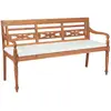 vidaXL Banc Batavia avec coussin 150 cm Teck