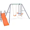 vidaXL Ensemble de balançoire avec toboggan et 3 sièges Orange