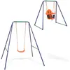 vidaXL Balançoire simple 2-en-1 et balançoire pour tout-petits Orange
