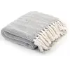 vidaXL Couverture coton à chevrons 220x250 cm Gris
