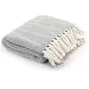 vidaXL Couverture coton à chevrons 125x150 cm Gris