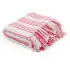 vidaXL Couverture coton à rayures 220x250 cm Rose et Blanc