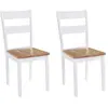 vidaXL Chaises à manger lot de 2 blanc bois d'hévéa massif