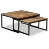 vidaXL Table basse gigogne 2 pcs Teck massif de récupération