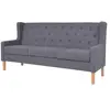 vidaXL Canapé à 3 places tissu gris