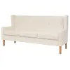 vidaXL Canapé à 3 places Tissu Blanc crème