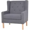 vidaXL Fauteuil Gris Tissu