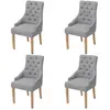 vidaXL Chaises à manger lot de 4 gris clair tissu