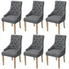 vidaXL Chaises à manger lot de 6 gris foncé tissu