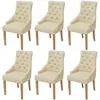 vidaXL Chaises à manger lot de 6 crème tissu