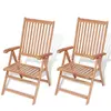 vidaXL Chaises inclinables de jardin 2 pcs Bois de teck solide