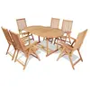 vidaXL Meuble à dîner de jardin 7 pcs et chaises pliables Teck solide