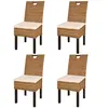 vidaXL Chaises à manger lot de 4 rotin Kubu bois de manguier