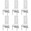Chaises de salle à manger - VIDAXL - Lot de 6 - Blanc Simili - Métal