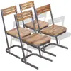 vidaXL Chaises à manger lot de 4 bois de teck massif