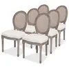 vidaXL Chaises à manger lot de 6 crème tissu