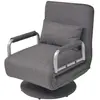 vidaXL Fauteuil pivotant et canapé-lit Gris foncé Tissu