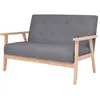 Vidaxl - Canapé à 2 places Tissu Gris foncé