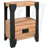 vidaXL Table de chevet Bois d'acacia Acier 40 x 30 x 54 cm