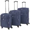 vidaXL Jeu de valises souples 3 pcs Bleu marine
