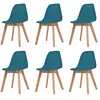 vidaXL Chaises à manger lot de 6 Turquoise Plastique
