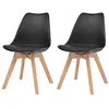 vidaXL Chaises à manger lot de 2 Noir Plastique