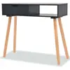 vidaXL Table console Bois de pin massif 80 x 30 x 72 cm Noir