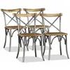 vidaXL Chaises à manger lot de 4 bois de manguier massif et acier