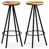 vidaXL Tabourets de bar lot de 2 bois massif de récupération