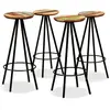 vidaXL Tabourets de bar lot de 4 bois massif de récupération