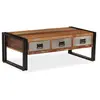 vidaXL Table basse avec 3 tiroirs Bois de récupération 100x50x35 cm