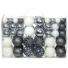 vidaXL Ensemble de boules de Noël 100 pcs 3/4/6 cm Blanc/Gris