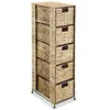 vidaXL Unité de rangement avec 5 paniers 25,5x37x100 cm Jacinthe d'eau