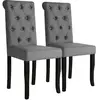 vidaXL Chaises à manger lot de 2 gris foncé tissu