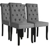 vidaXL Chaises à manger lot de 4 gris foncé tissu