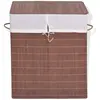 vidaXL Panier à linge rectangulaire Bambou Marron