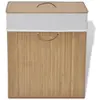 vidaXL Panier à linge rectangulaire Bambou Naturel