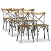 vidaXL Chaises à manger lot de 6 bois de manguier massif et acier