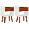 vidaXL Table de chevet 2 pcs Bois d'acacia massif 40x30x57 cm