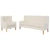 vidaXL Ensemble de canapés 2 pcs tissu blanc crème