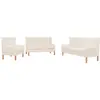vidaXL Ensemble de canapés 3 pcs tissu blanc crème