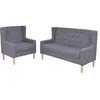 vidaXL Ensemble de canapés 2 pcs Tissu Gris