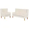 vidaXL Ensemble de canapés 2 pcs tissu blanc crème