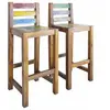 vidaXL Tabourets de bar lot de 2 bois massif de récupération