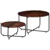 vidaXL Ensemble de table basse 2 pcs Bois de Sesham massif 60 x 35 cm